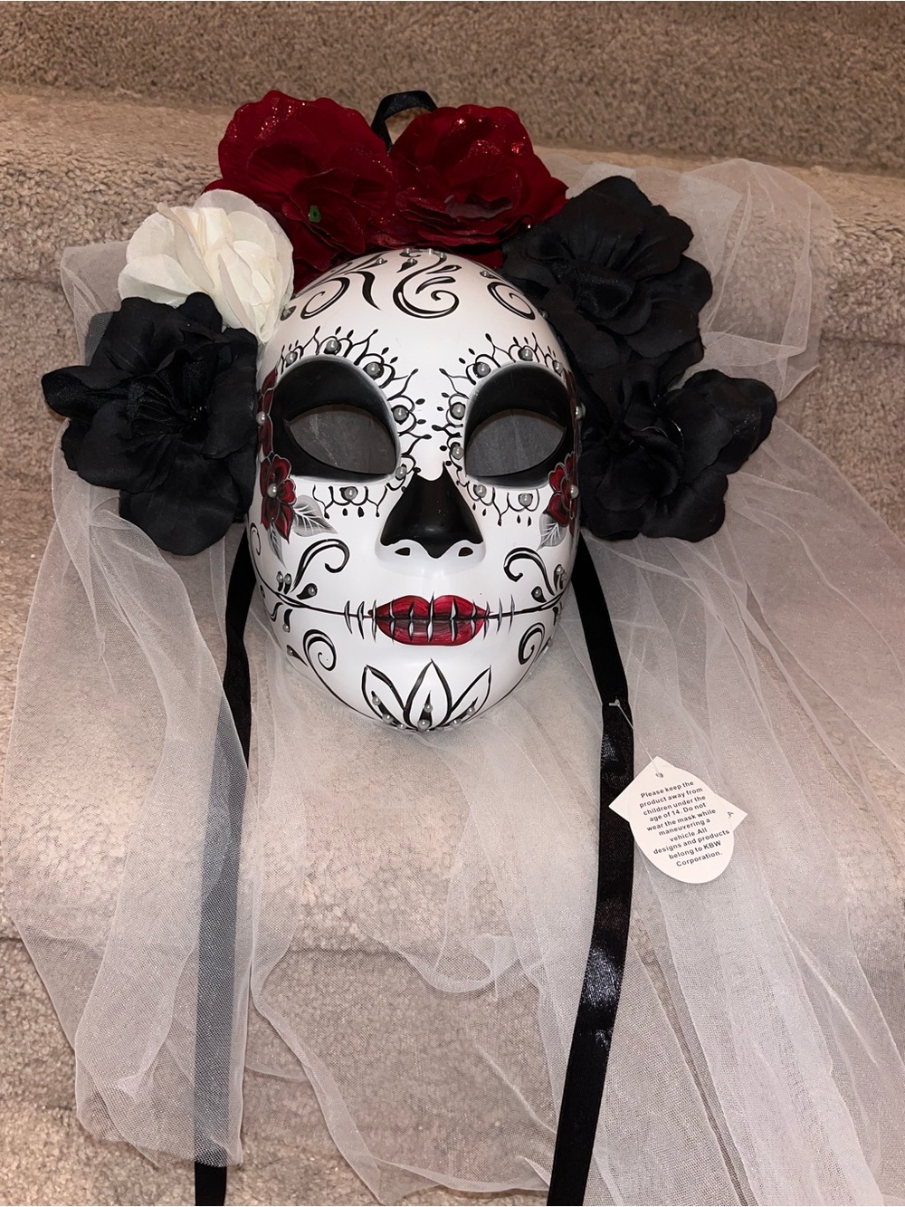 New Black & White Day of the Dead Party Mask Women bride Mask Decorated mask